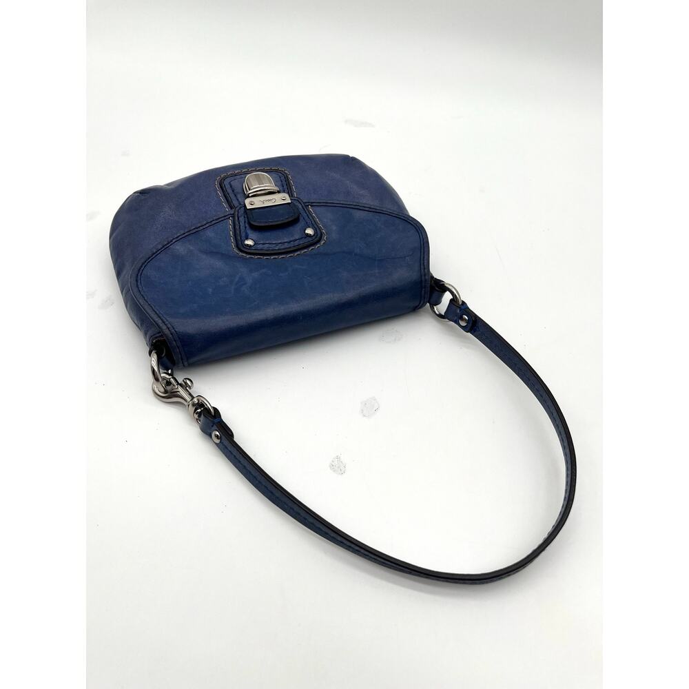 COACH Poppy Leather Push Lock Mini Bag, Purple Blue - Picture 7 of 9
